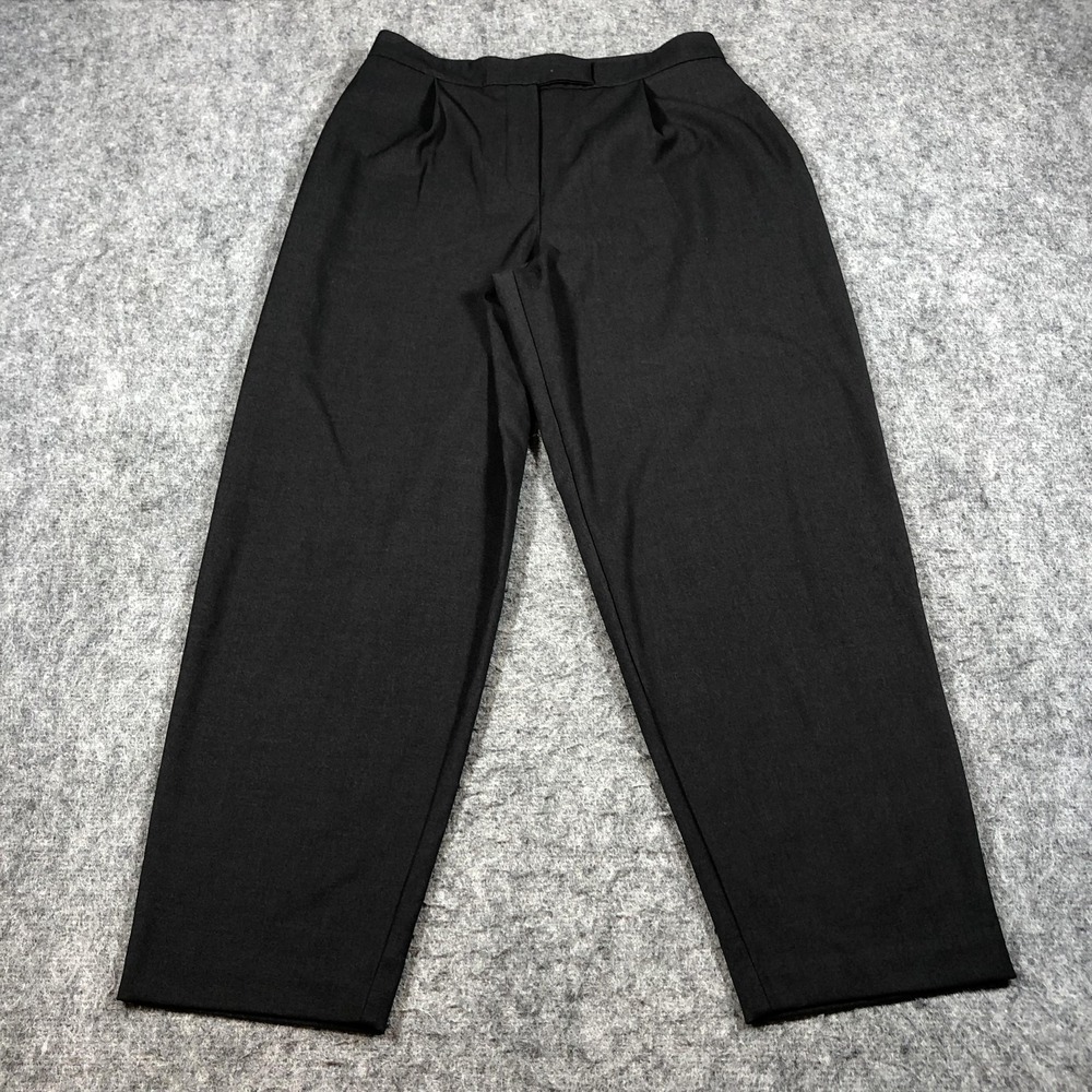 Zara Womens S Black Pleated Twill Dress Pants Stretch Work Career Trousers